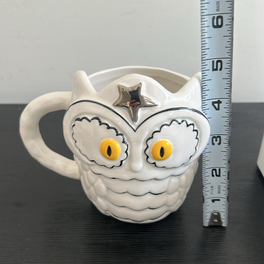 Anthropologie Francesca Kaye Halloween Owl Magic Mug Fall Birds Handpainted - Picture 9 of 11